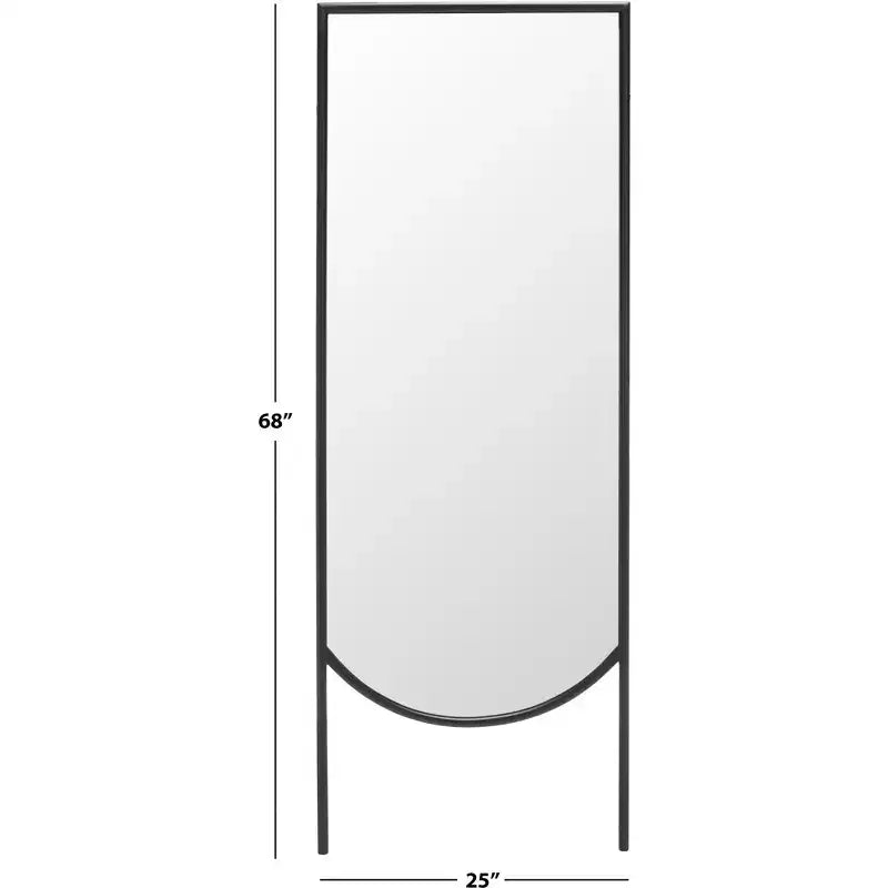 Specchio da terra in ferro nero 25 x 68 pollici