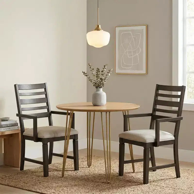 GDFStudio Everett Classic Wood Upholstered Seat Dining Chair (Set of 2)