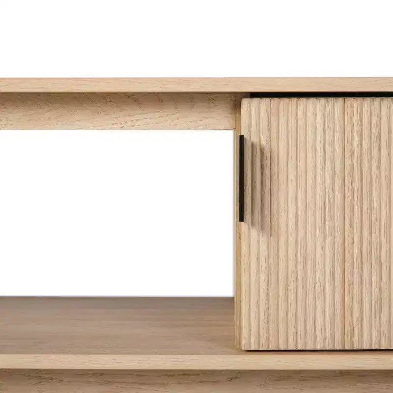 Mobile TV moderno in legno scanalato a 2 ante
