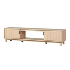 Mobile TV moderno in legno scanalato a 2 ante