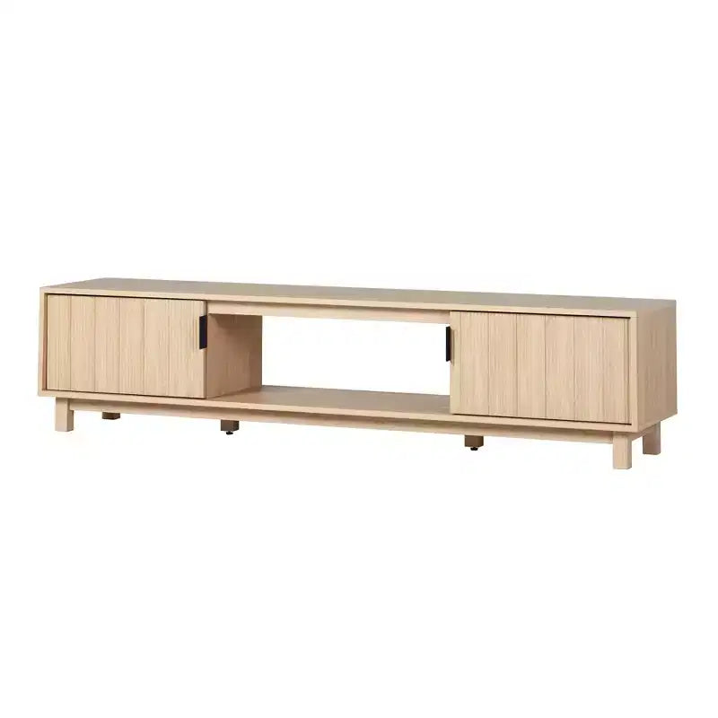 Mobile TV moderno in legno scanalato a 2 ante