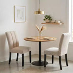 GDFStudio Olivia Modern Contemporary Upholstered Fabric Channel Tufted Dining Side Chairs (Set of 2)