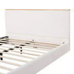 Letto con piattaforma imbottito in boucle moderno con testiera