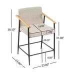 Set di 2 sgabelli da banco imbottiti in stile Mid-Century Modern con struttura in ferro