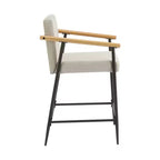 Set di 2 sgabelli da banco imbottiti in stile Mid-Century Modern con struttura in ferro