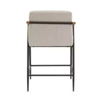 Set di 2 sgabelli da banco imbottiti in stile Mid-Century Modern con struttura in ferro