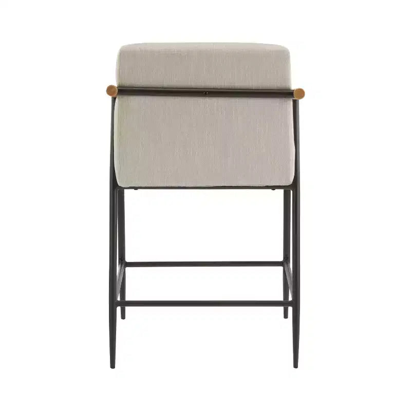 Set di 2 sgabelli da banco imbottiti in stile Mid-Century Modern con struttura in ferro
