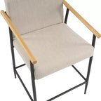 Set di 2 sgabelli da banco imbottiti in stile Mid-Century Modern con struttura in ferro