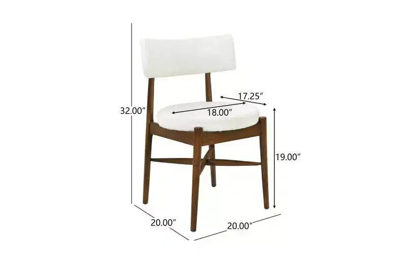 Set di 2 sedie da pranzo imbottite – Misto lino, Struttura in legno di caucciù