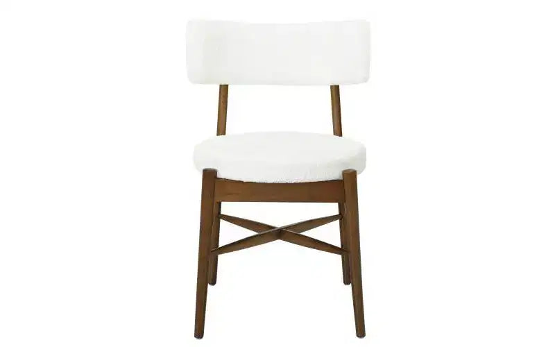 Set di 2 sedie da pranzo imbottite – Misto lino, Struttura in legno di caucciù