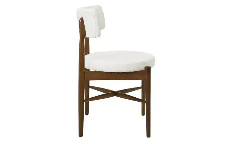 Set di 2 sedie da pranzo imbottite – Misto lino, Struttura in legno di caucciù
