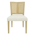 Set di 2 sedie da pranzo imbottite senza braccioli con trama in canna, Beige/Frassino chiaro