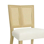 Set di 2 sedie da pranzo imbottite senza braccioli con trama in canna, Beige/Frassino chiaro