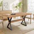 Tavolo da Pranzo Rustico Industriale da 160 cm con Gambe a X in Metallo
