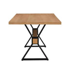 Tavolo da Pranzo Rustico Industriale da 160 cm con Gambe a X in Metallo