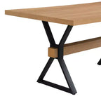 Tavolo da Pranzo Rustico Industriale da 160 cm con Gambe a X in Metallo