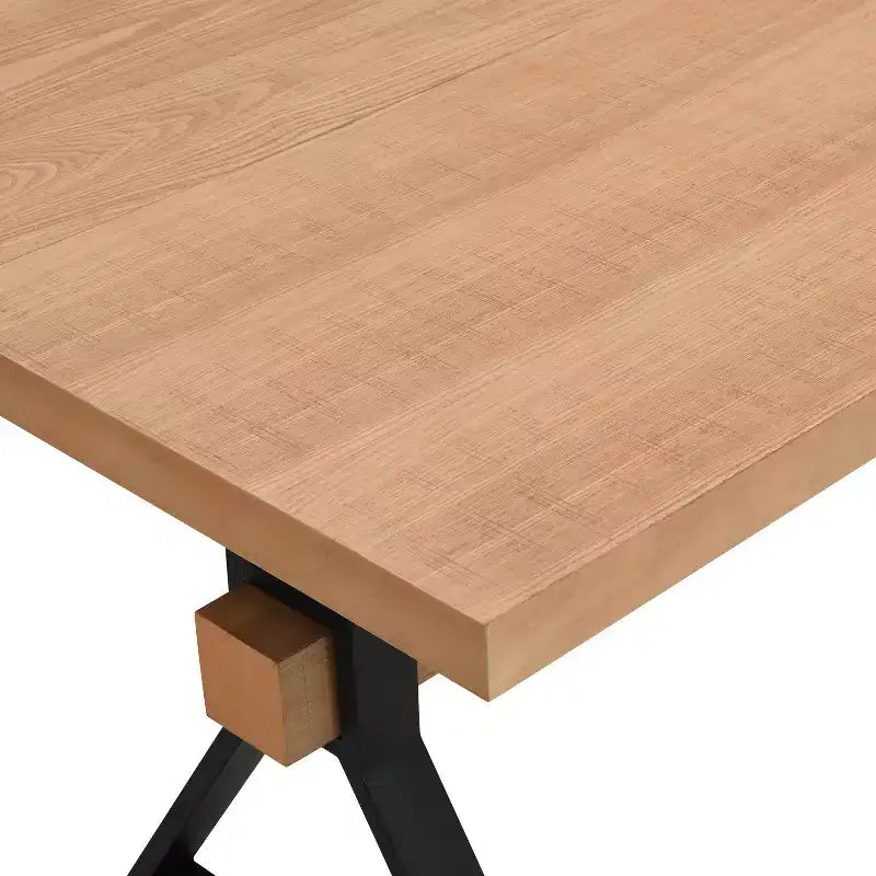 Tavolo da Pranzo Rustico Industriale da 160 cm con Gambe a X in Metallo
