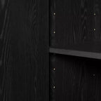 Mobiletto a 2 ante con ripiano regolabile – Quercia nera/Nero