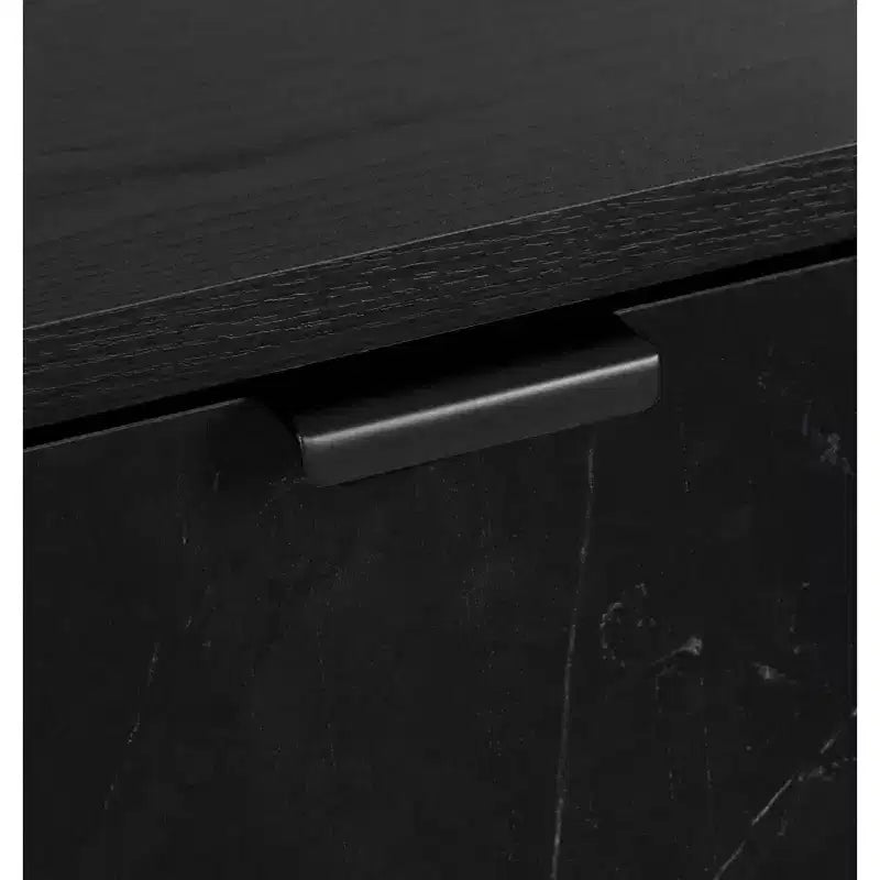 Mobiletto a 2 ante con ripiano regolabile – Quercia nera/Nero