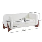 Divanetto in Tessuto Bouclé da 160 cm Beige
