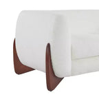 Divanetto in Tessuto Bouclé da 160 cm Beige