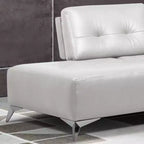 Divano Sezionale a 2 Pezzi con Chaise Longue – Ecopelle Bianca Perla