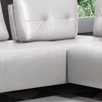 Divano Sezionale a 2 Pezzi con Chaise Longue – Ecopelle Bianca Perla