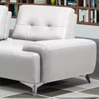 Divano Sezionale a 2 Pezzi con Chaise Longue – Ecopelle Bianca Perla