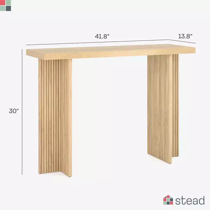 Consolle scanalata - Tavolo d'ingresso in legno massello per spazi stretti