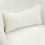 Poltrona girevole accent in tessuto crema con base in legno