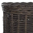 Cesto portabiancheria in vimini con coperchio – Marrone naturale