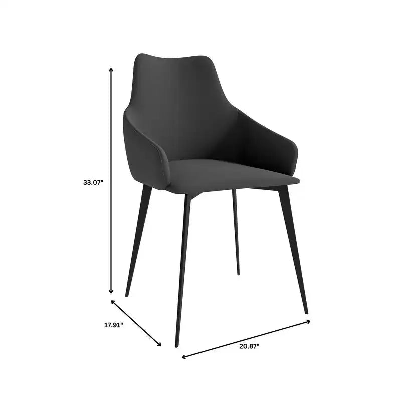 Sedie imbottite da pranzo con gambe in ferro, set da 2