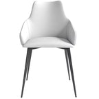 Sedie imbottite da pranzo con gambe in ferro, set da 2