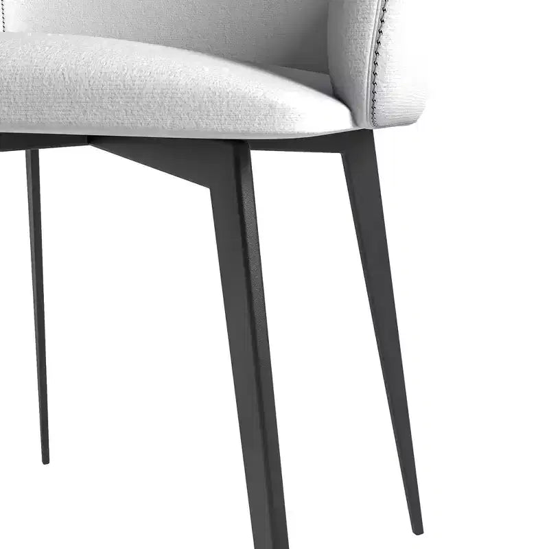 Sedie imbottite da pranzo con gambe in ferro, set da 2