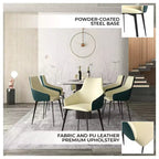 Sedie imbottite da pranzo con gambe in ferro, set da 2