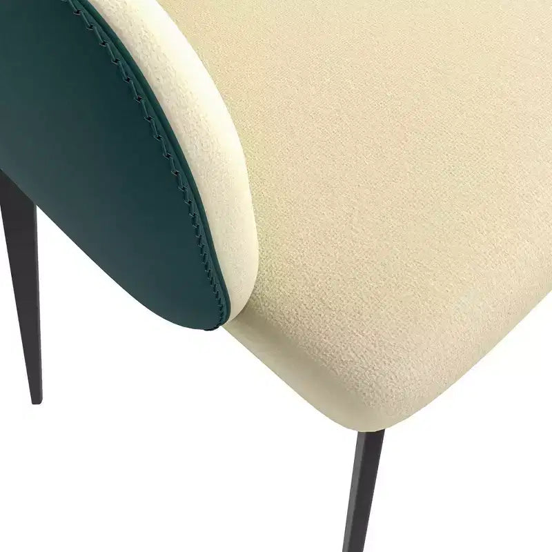 Sedie imbottite da pranzo con gambe in ferro, set da 2