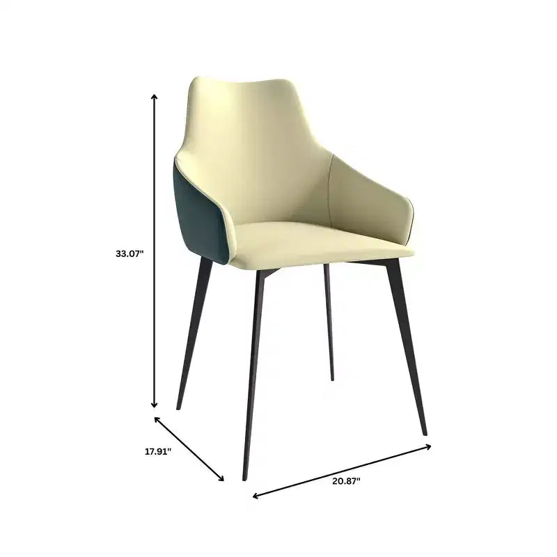 Sedie imbottite da pranzo con gambe in ferro, set da 2