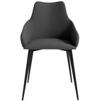 Sedie imbottite da pranzo con gambe in ferro, set da 2