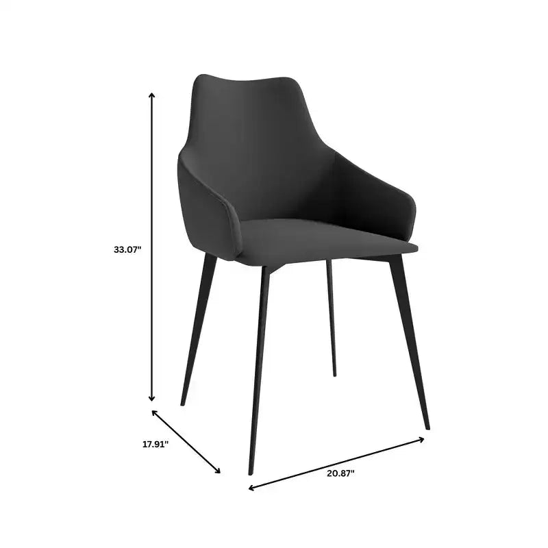 Sedie imbottite da pranzo con gambe in ferro, set da 2