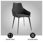 Sedie imbottite da pranzo con gambe in ferro, set da 2
