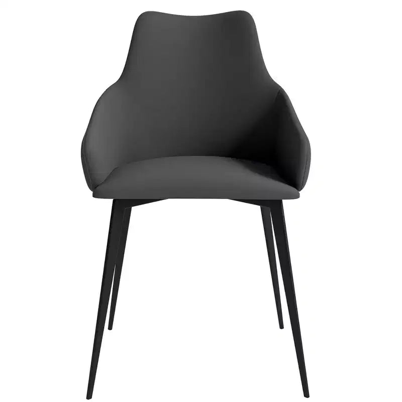 Sedie imbottite da pranzo con gambe in ferro, set da 2