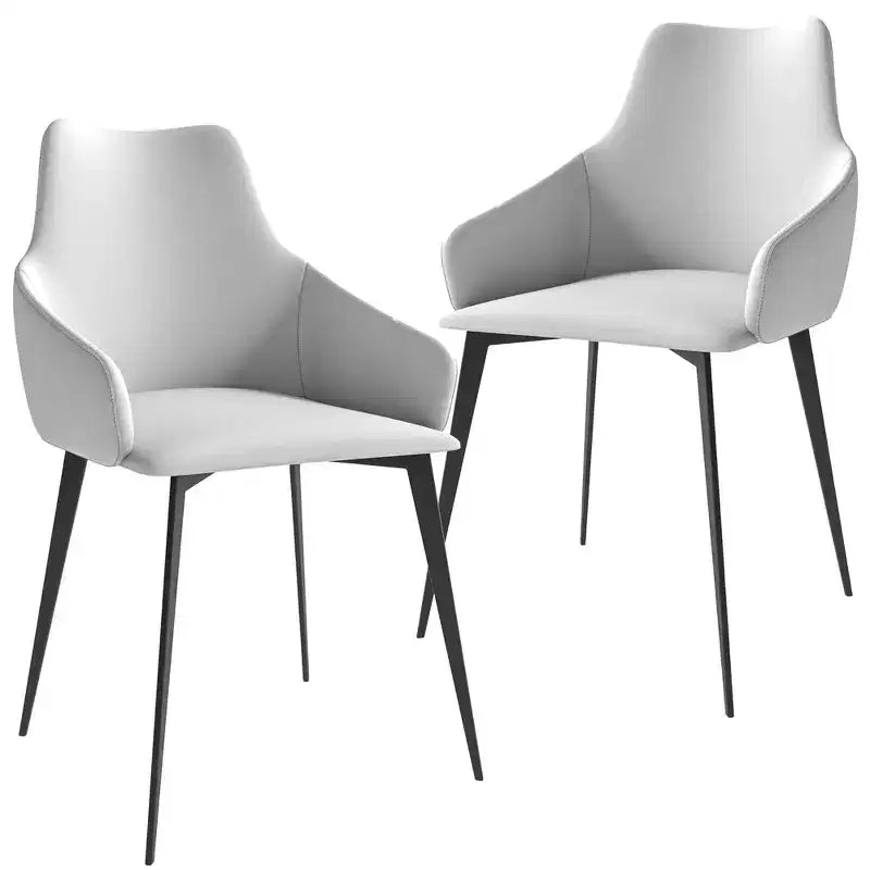 Sedie imbottite da pranzo con gambe in ferro, set da 2