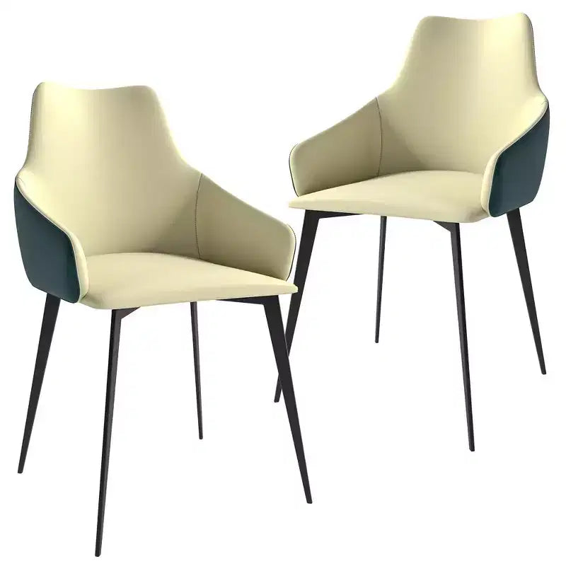 Sedie imbottite da pranzo con gambe in ferro, set da 2
