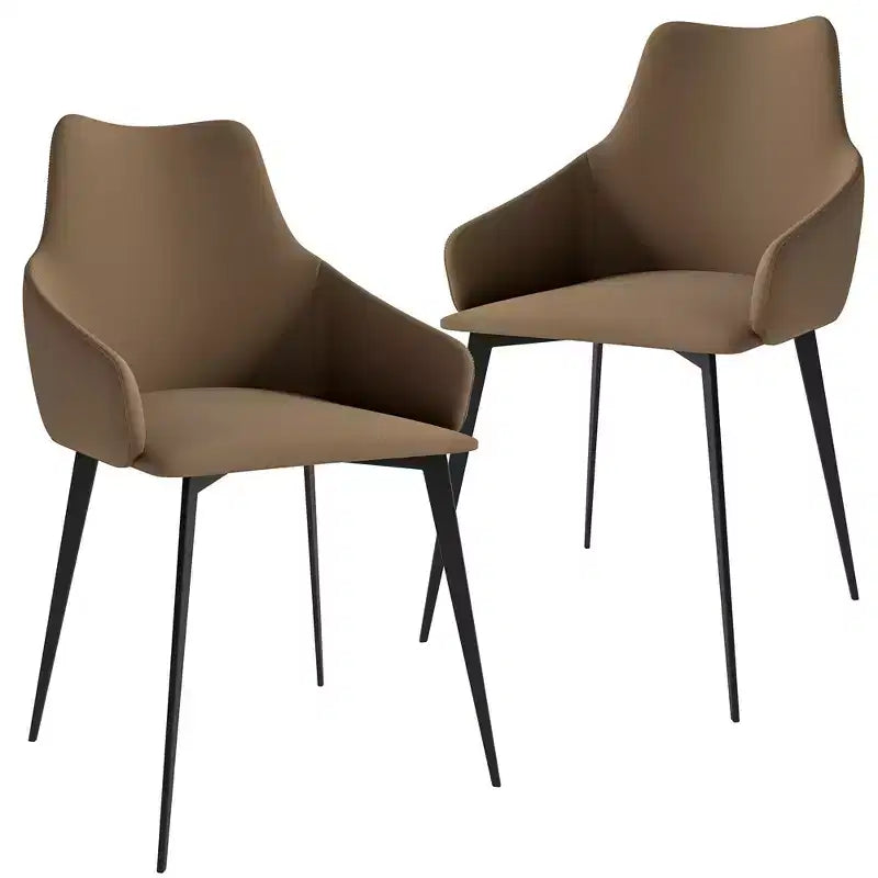 Sedie imbottite da pranzo con gambe in ferro, set da 2
