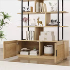 Libreria a 5 ripiani con armadietto e anta, alta 180 cm, struttura in metallo