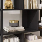 Libreria a 5 ripiani con armadietto e anta, alta 180 cm, struttura in metallo