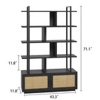 Libreria a 5 ripiani con armadietto e anta, alta 180 cm, struttura in metallo
