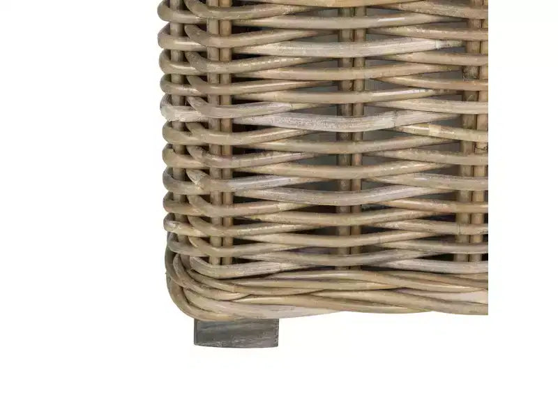 Baule portaoggetti in rattan bianco con coperchio