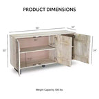 Credenza da Buffet - Legno di Mango, 4 Ripiani