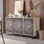 Credenza da Buffet - Legno di Mango, 4 Ripiani